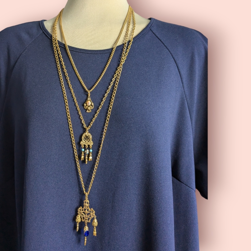 Elegant Three Layers Gold Chain Necklace